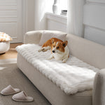 Cozy Kiss Fluffy Soft Bubble Faux Fur Couch Cover plush sofa protector for dogs and cats 