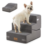 Cozy Kiss 3-Step Convertible 2-in-1 Pet Stairs with Ramp Mode for easy pet access 