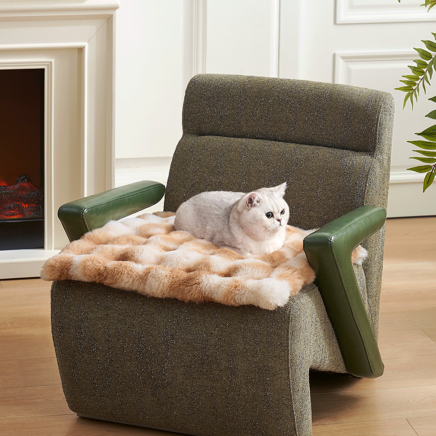 Cozy Kiss Fluffy Soft Bubble Faux Fur Couch Cover decorative faux fur sofa mat for home furniture #color_Tie-Dye Brown