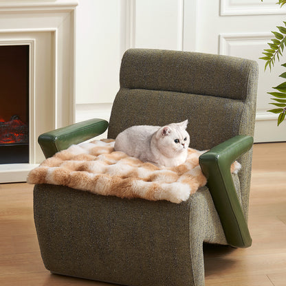 Cozy Kiss Fluffy Soft Bubble Faux Fur Couch Cover decorative faux fur sofa mat for home furniture #color_Tie-Dye Brown