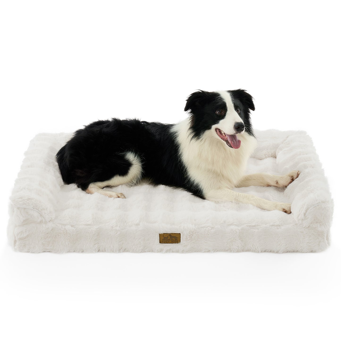 Cozy Kiss Fluffy Soft Bubble Faux Fur U-Shaped Dog Bed for dogs and cats #color_Ivory