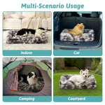 Cozy Kiss Fluffy Soft Bubble Faux Fur C-Shaped Dog Bed versatile indoor outdoor travel and camping pet bed 