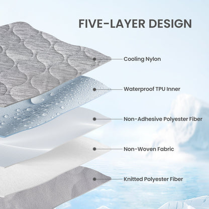 Five-Layer Design of Cozy Kiss cooling pet blanket, cooling and comfort for pet.#color_Grey