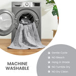 Machine washable cooling blanket for pets with washing instructions for easy care at home.