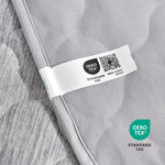 Close up of OEKO-TEX certified fabric, pet-friendly and non-toxic textile for dog and cat safe home