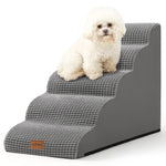 Cozy Kiss 5-Step Joint-Friendly Curved Pet Stairs with washable cover front view 