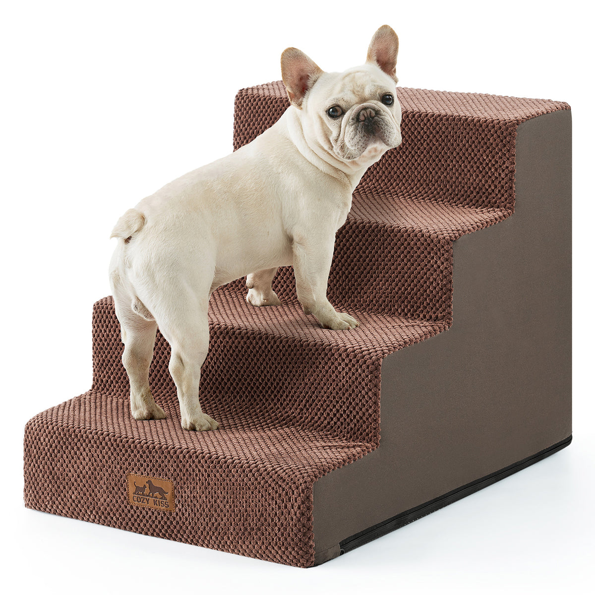Cozy Kiss 4-Step Non-Slip Right-Angle Pet Stairs for easy access 