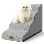 Cozy Kiss 4-Step Joint-Friendly Curved Pet Stairs with washable cover front view 