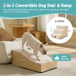Cozy Kiss 3-Step 2-in-1 Convertible Pet Stairs with Ramp Mode converts from stairs to gentle ramp 