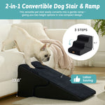 Cozy Kiss 3-Step 2-in-1 Pet Stairs with Ramp Mode converts from stairs to gentle ramp 