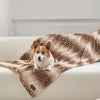 Cozy Kiss Stylish Deer Print Faux Fur Pet Blanket faux fur pet blanket on sofa #color_Brown