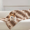 Cozy Kiss Stylish Deer Print Faux Fur Pet Blanket faux fur pet blanket on sofa #color_Brown