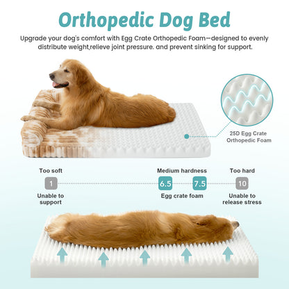 Use and cleaning guide for Cozy Kiss Striped Faux U-Shaped Washable Dog Bed with washable cover.