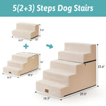 Cozy Kiss5-Step Extra Wide Foldable Right-Angle Pet Stairs foldable 2+3 configuration 
