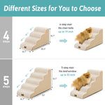 Size comparison chart for Cozy Kiss Gentle Slope Curved Pet Stairs 