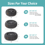 Cozy Kiss 2-in-1 Striped Faux Fur Pet Bed with Removable Mat in Dark Grey different size view 