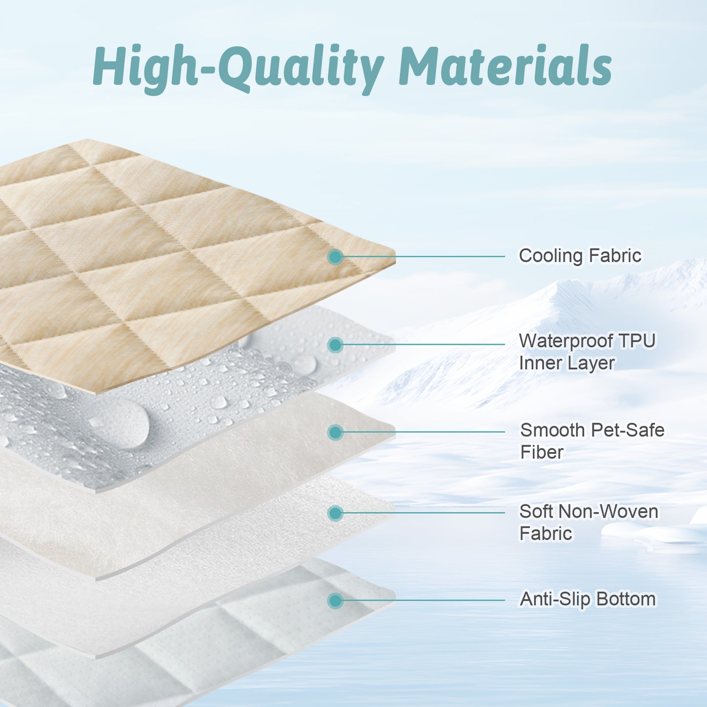 Cozy Kiss Diamond-Quilted Leakproof Cooling Couch Cover multi-layer cooling construction #color_Beige