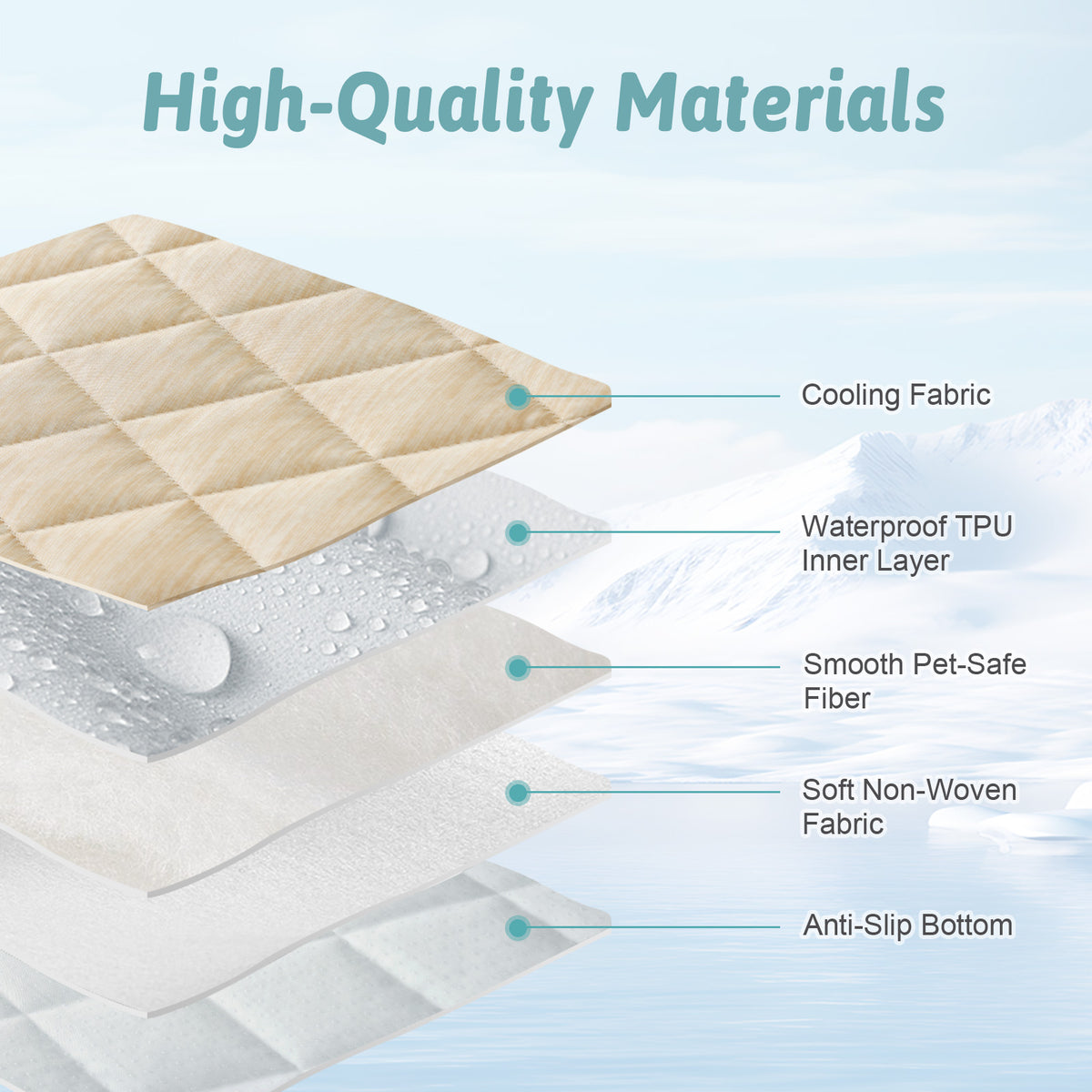 Cozy Kiss Diamond-Quilted Leakproof Cooling Couch Cover multi-layer cooling construction 