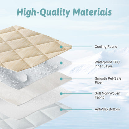 Cozy Kiss Diamond-Quilted Leakproof Cooling Couch Cover multi-layer cooling construction #color_Beige