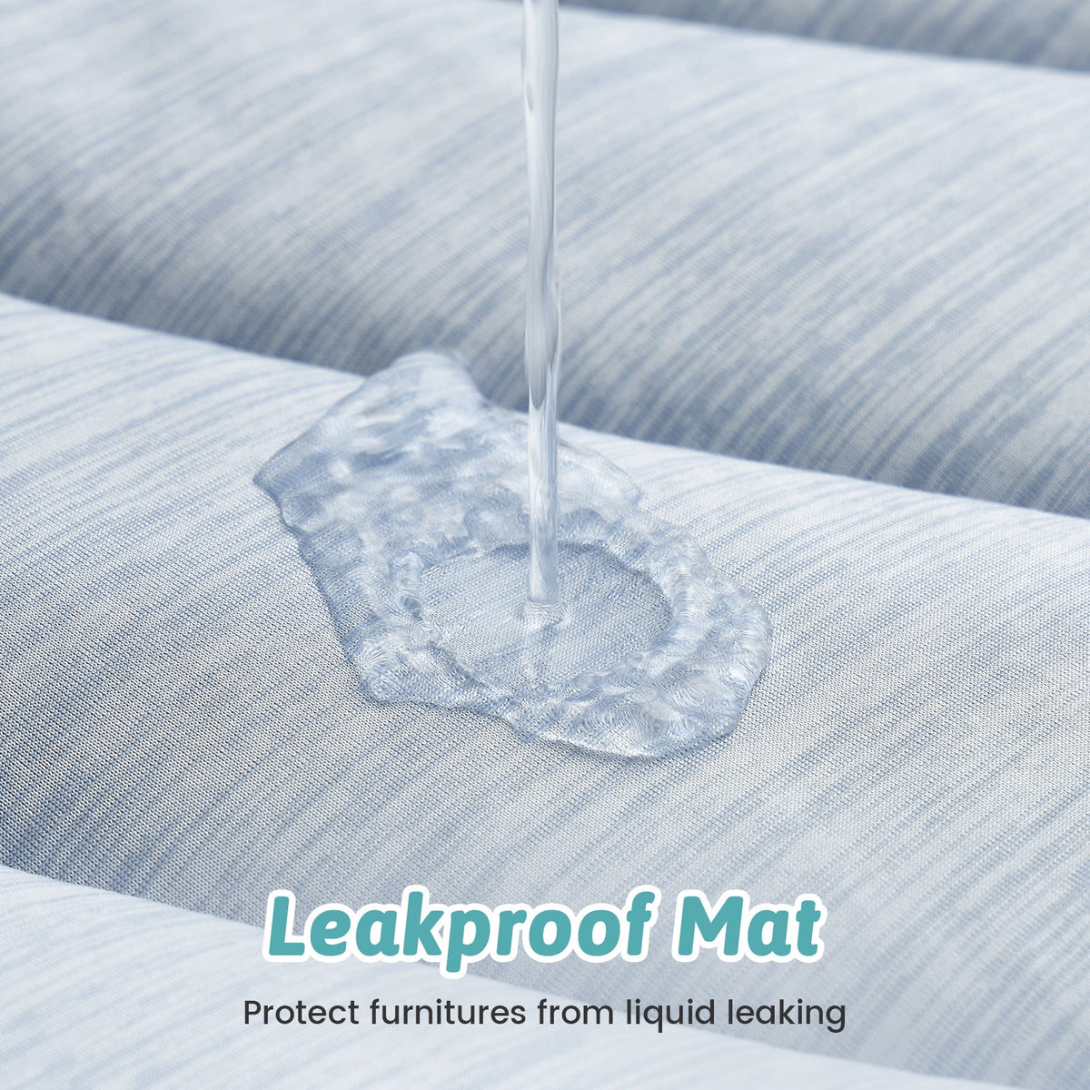 Cozy Kiss leakproof mat protecting a couch from liquid leakage 