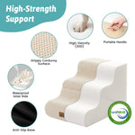Cozy Kiss 3-Step 2-in-1 Pet Stairs with Ramp Mode featuring high-density foam support 