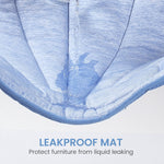 Leakproof pets mat with water droplets demonstrating its effectiveness