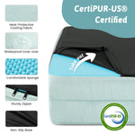 Cooling pet bed with CertiPUR-US certification and feature 