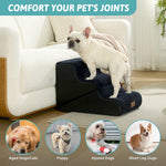 Cozy Kiss 3-Step 2-in-1 Pet Stairs with Ramp Mode for senior, injured, and short-legged pets 