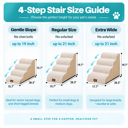 4-Step Curved Pet Stairs