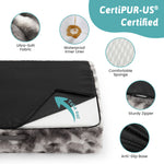 Cozy Kiss Fluffy Soft Bubble Faux Fur C-Shaped Dog Bed waterproof liner removable cover and non-slip base 