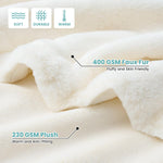 Smart dual-sided design with 400 GSM faux fur and 230 GSM plush for ultimate comfort. 