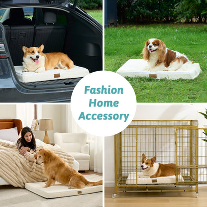 Cozy Kiss All Seasons Scratch-Resistant Crate Mat versatile use in crate, car, home, and outdoor settings #color_Beige