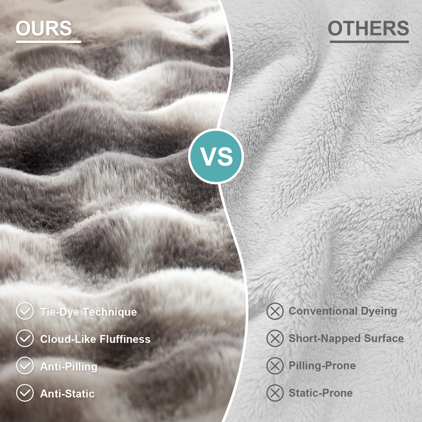 Cozy Kiss Fluffy Soft Bubble Faux Fur Couch Cover premium faux fur sofa cover comparison #color_Tie-Dye Grey