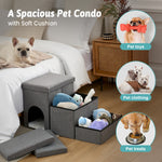 Cozy Kiss 3-Step Storage Pet Stairs with Play Condo spacious storage compartments and pet condo 