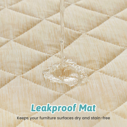 Cozy Kiss Diamond-Quilted Leakproof Cooling Couch Cover leakproof surface protection close-up #color_Beige