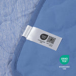 Close up of OEKO-TEX certified fabric, pet friendly and non-toxic textile for dog and cat safe home