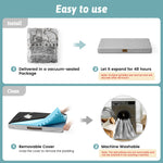 Instructions for using a product with images and text on a blue background